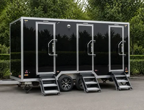 3-stall washroom trailer option for events, construction sites and private functions.