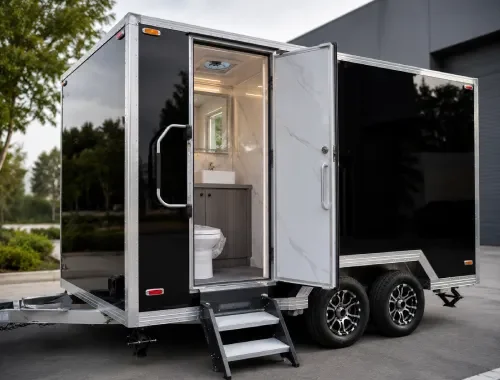 Custom washroom trailer built around layout, size and feature needs.